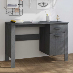 Biurko HAMAR, ciemnoszare, 113x50x75 cm, lite drewno sosnowe