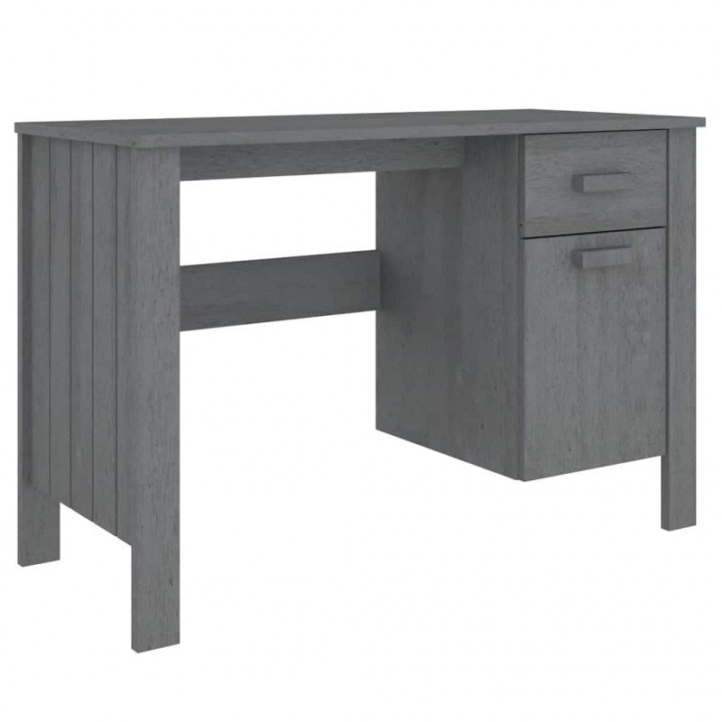 Biurko HAMAR, ciemnoszare, 113x50x75 cm, lite drewno sosnowe