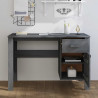 Biurko HAMAR, ciemnoszare, 113x50x75 cm, lite drewno sosnowe
