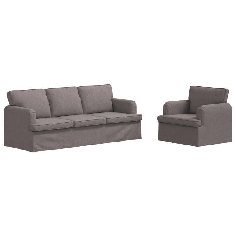 Zestaw Sof 2 pcs Ciemnoszary 144 x 80 x 85 cm tkanina