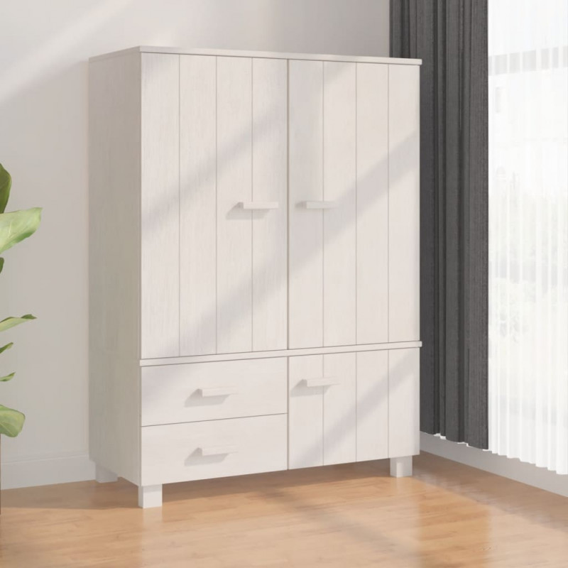 Szafa HAMAR, biała, 99x45x137 cm, lite drewno sosnowe