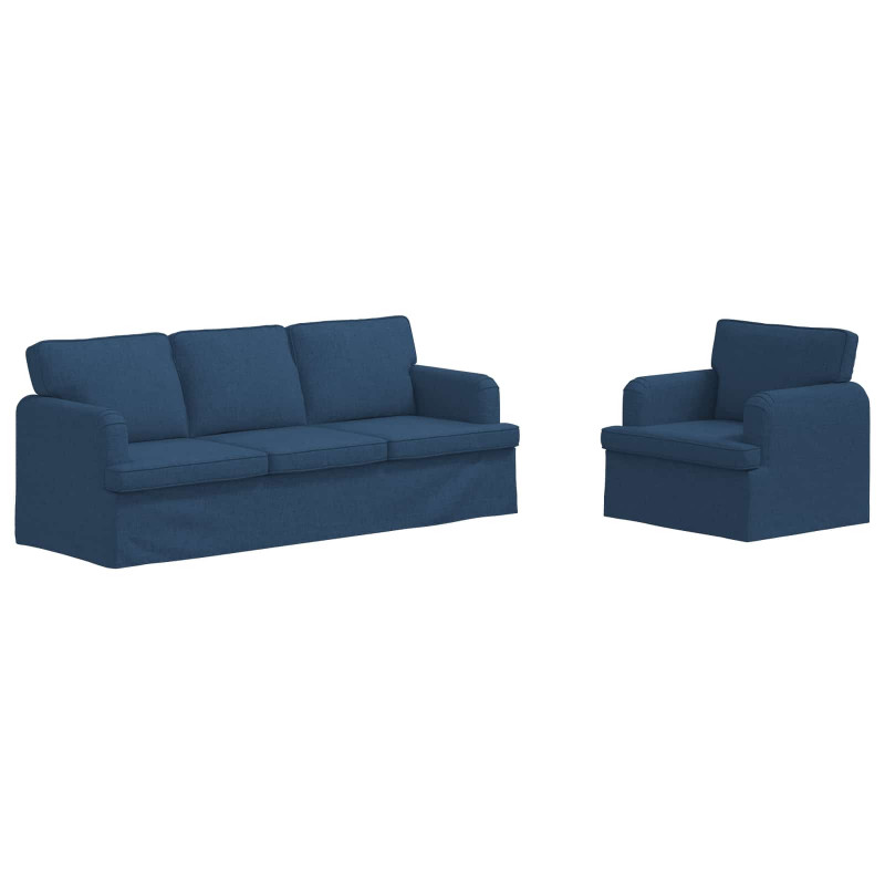Zestaw Sof 2 pcs Niebieski 144 x 80 x 85 cm tkanina
