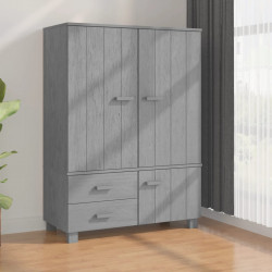 Szafa HAMAR, ciemnoszara, 99x45x137 cm, lite drewno sosnowe