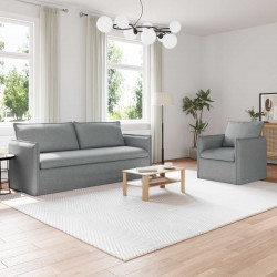 Zestaw Sof 2 pcs Jasnoszary 196 x 82 x 85 cm tkanina