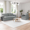 Zestaw Sof 2 pcs Jasnoszary 196 x 82 x 85 cm tkanina