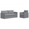 Zestaw Sof 2 pcs Jasnoszary 196 x 82 x 85 cm tkanina