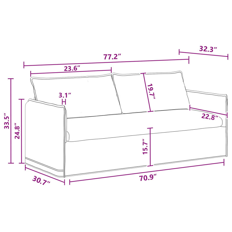 Zestaw Sof 2 pcs Ciemnoszary 196 x 82 x 85 cm tkanina