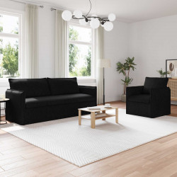 Zestaw Sof 2 pcs Czarny 196 x 82 x 85 cm tkanina