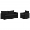 Zestaw Sof 2 pcs Czarny 196 x 82 x 85 cm tkanina