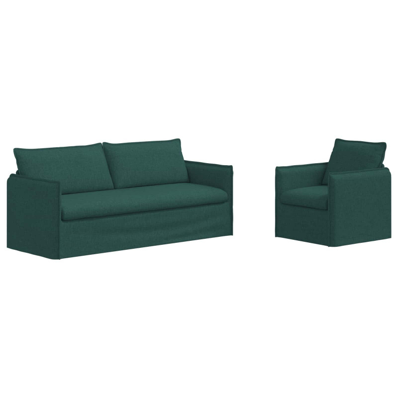 Zestaw Sof 2 pcs Ciemna zieleń 196 x 82 x 85 cm tkanina