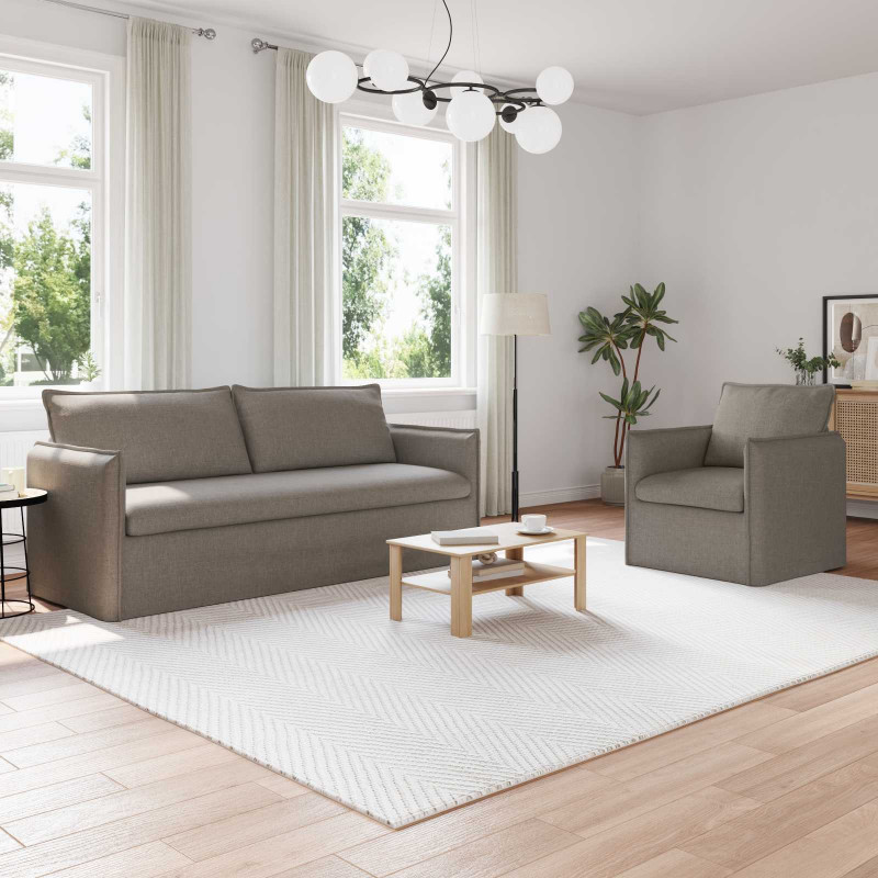 Zestaw Sof 2 pcs Ciemnoszary 196 x 82 x 85 cm tkanina