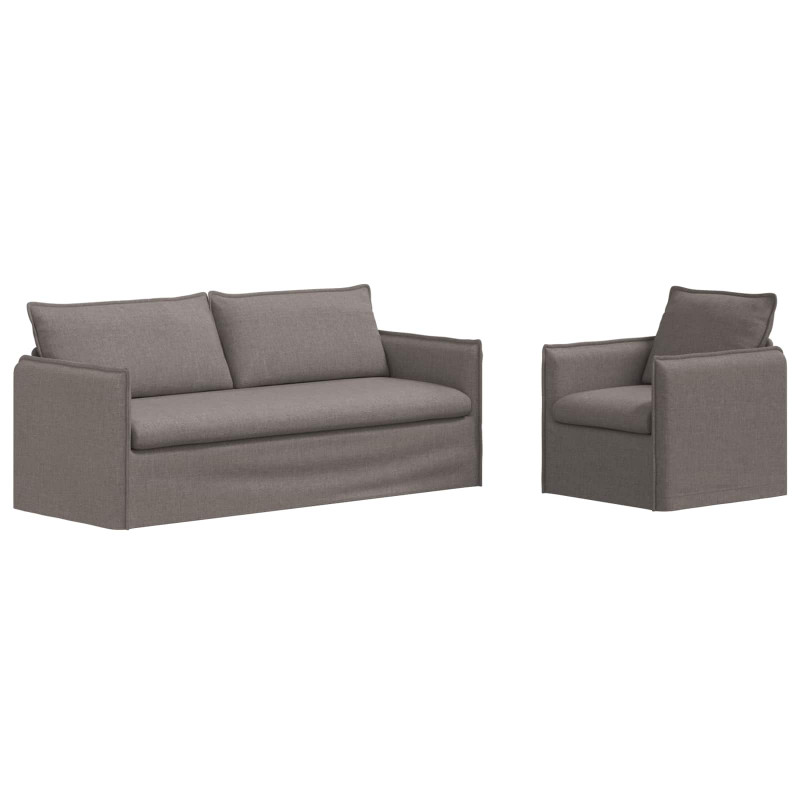 Zestaw Sof 2 pcs Ciemnoszary 196 x 82 x 85 cm tkanina