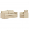 Zestaw Sof 2 pcs Kremowy 196 x 82 x 85 cm tkanina