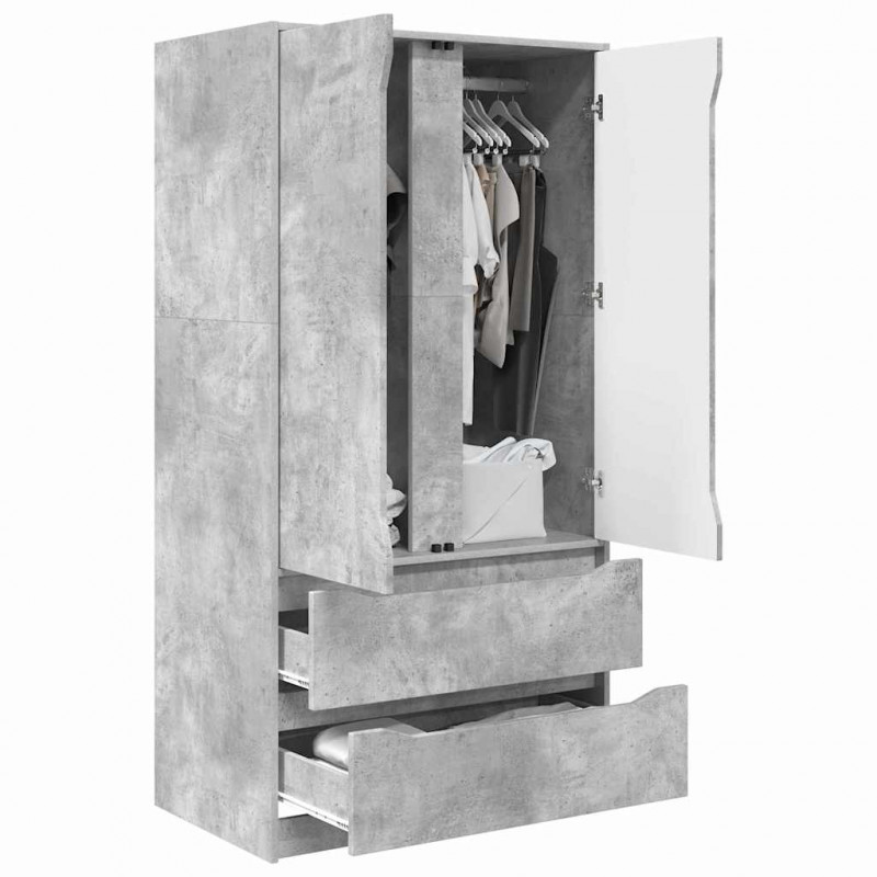 Szafkowy Betonowy Szary 79,5 x 49 x 156 cm Drewno inżynieryjne