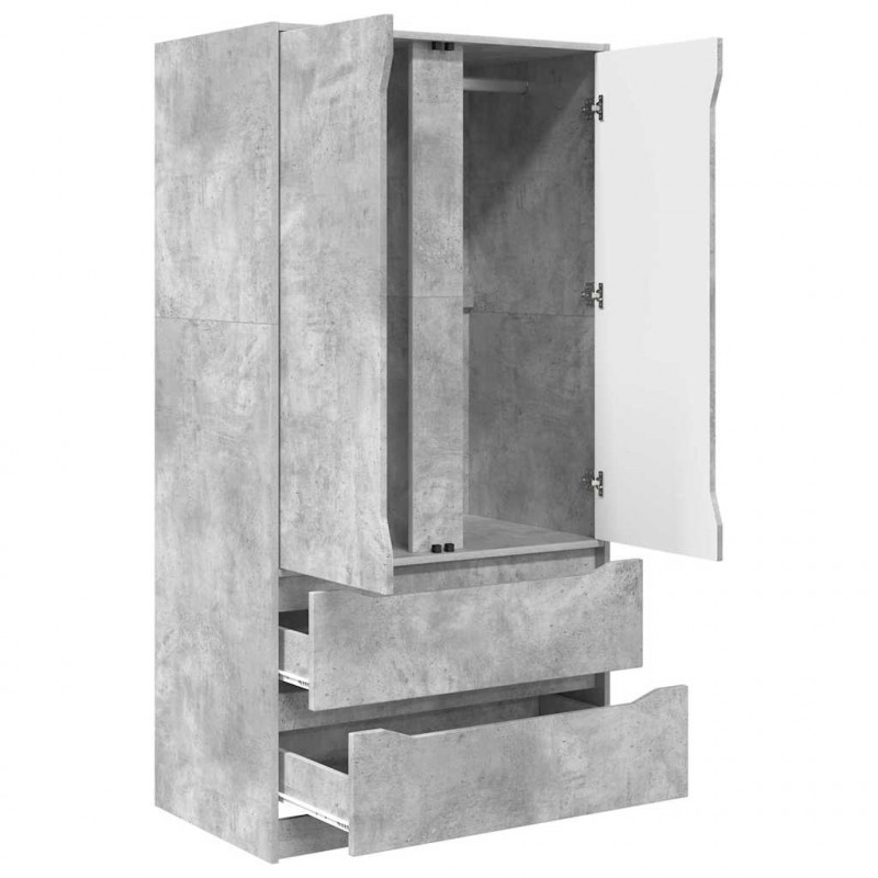 Szafkowy Betonowy Szary 79,5 x 49 x 156 cm Drewno inżynieryjne