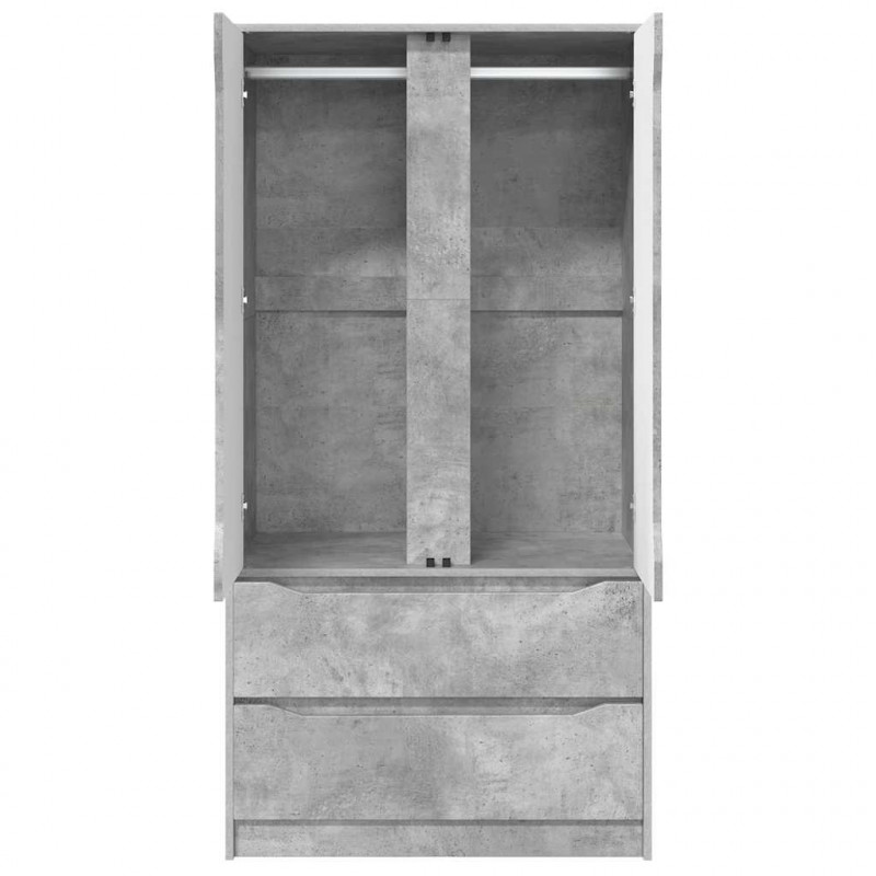 Szafkowy Betonowy Szary 79,5 x 49 x 156 cm Drewno inżynieryjne