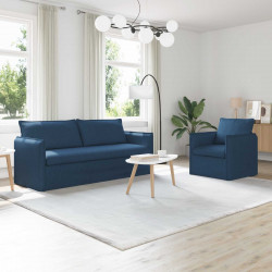 Zestaw Sof 2 pcs Niebieski 196 x 82 x 85 cm tkanina