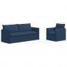Zestaw Sof 2 pcs Niebieski 196 x 82 x 85 cm tkanina