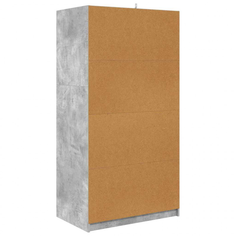 Szafkowy Betonowy Szary 79,5 x 49 x 156 cm Drewno inżynieryjne