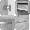 Szafkowy Betonowy Szary 79,5 x 49 x 156 cm Drewno inżynieryjne