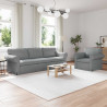 Zestaw Sof 2 pcs Jasnoszary 245 x 82 x 80 cm tkanina
