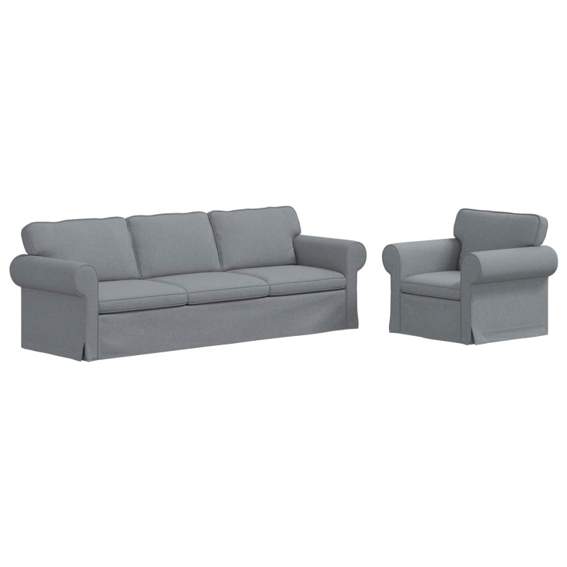 Zestaw Sof 2 pcs Jasnoszary 245 x 82 x 80 cm tkanina
