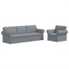 Zestaw Sof 2 pcs Jasnoszary 245 x 82 x 80 cm tkanina