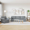 Zestaw Sof 2 pcs Jasnoszary 245 x 82 x 80 cm tkanina