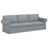 Zestaw Sof 2 pcs Jasnoszary 245 x 82 x 80 cm tkanina