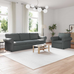 Zestaw Sof 2 pcs Ciemnoszary 245 x 82 x 80 cm tkanina