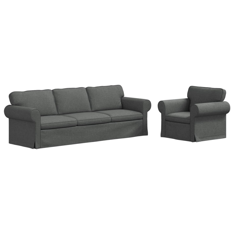 Zestaw Sof 2 pcs Ciemnoszary 245 x 82 x 80 cm tkanina