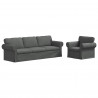 Zestaw Sof 2 pcs Ciemnoszary 245 x 82 x 80 cm tkanina