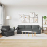 Zestaw Sof 2 pcs Ciemnoszary 245 x 82 x 80 cm tkanina