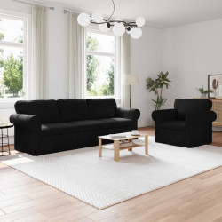 Zestaw Sof 2 pcs Czarny 245 x 82 x 80 cm tkanina