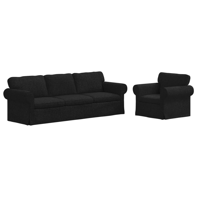 Zestaw Sof 2 pcs Czarny 245 x 82 x 80 cm tkanina