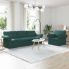 Zestaw Sof 2 pcs Ciemna zieleń 245 x 82 x 80 cm tkanina