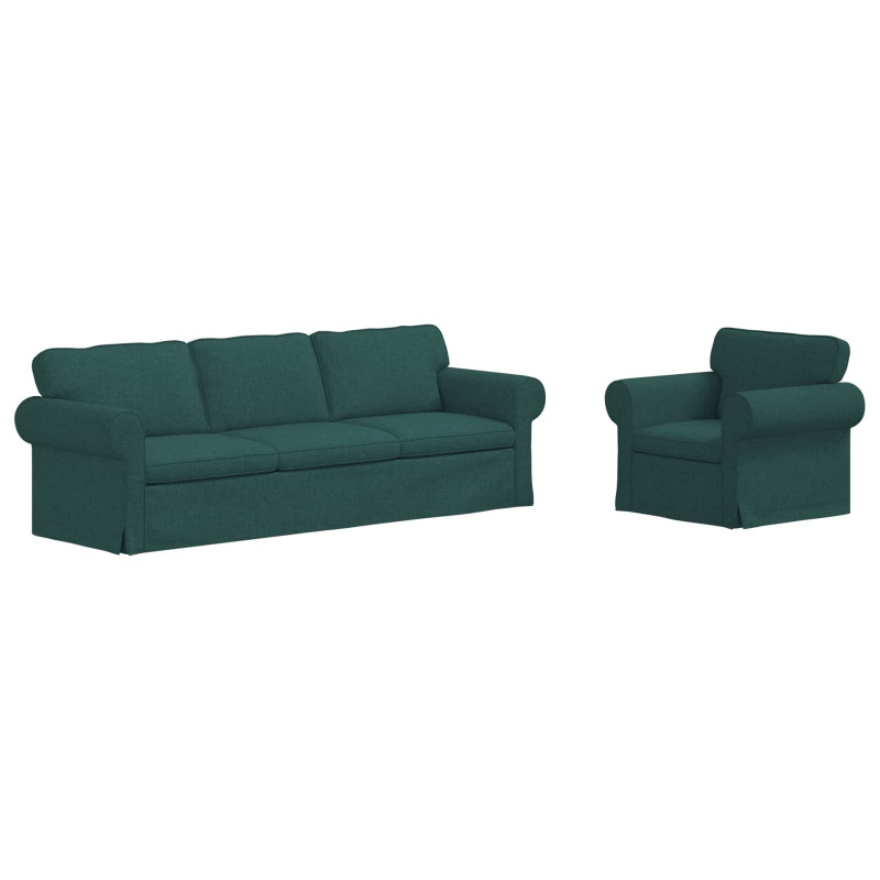 Zestaw Sof 2 pcs Ciemna zieleń 245 x 82 x 80 cm tkanina
