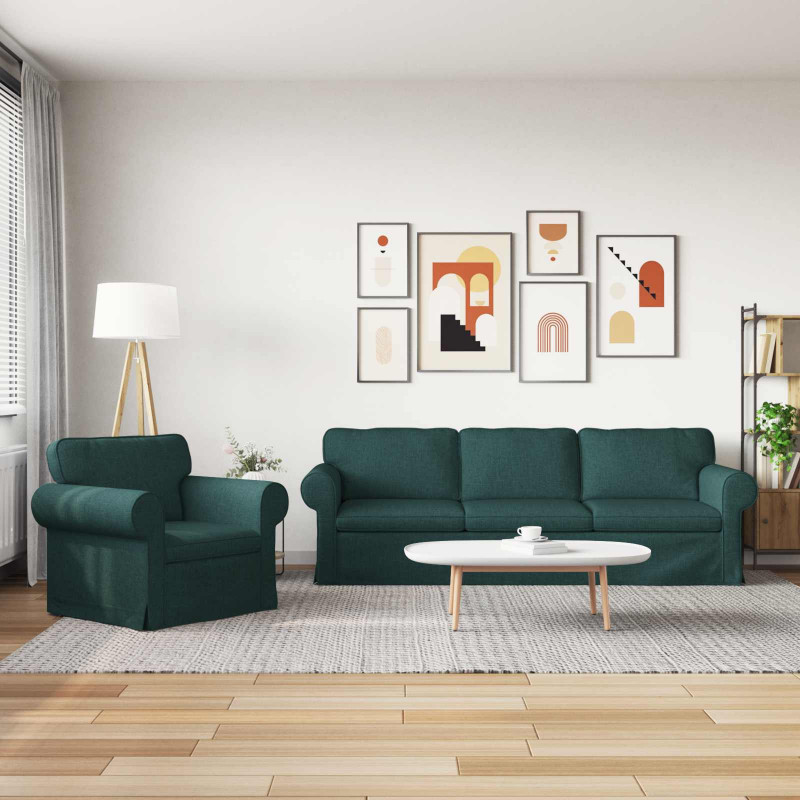 Zestaw Sof 2 pcs Ciemna zieleń 245 x 82 x 80 cm tkanina