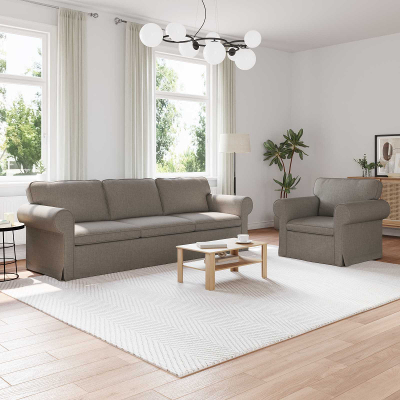 Zestaw Sof 2 pcs Ciemnoszary 245 x 82 x 80 cm tkanina