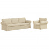 Zestaw Sof 2 pcs Kremowy 245 x 82 x 80 cm tkanina