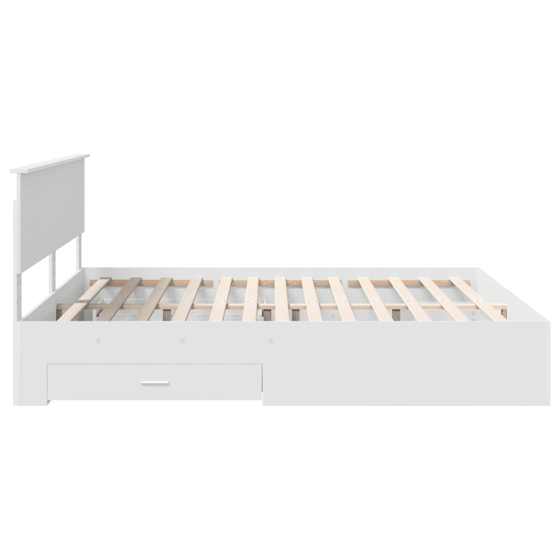 Ramka łóżka Biały 200 x 200 cm Materiał drewnopochodny