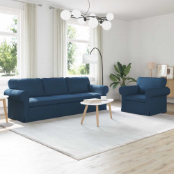 Zestaw Sof 2 pcs Niebieski 245 x 82 x 80 cm tkanina