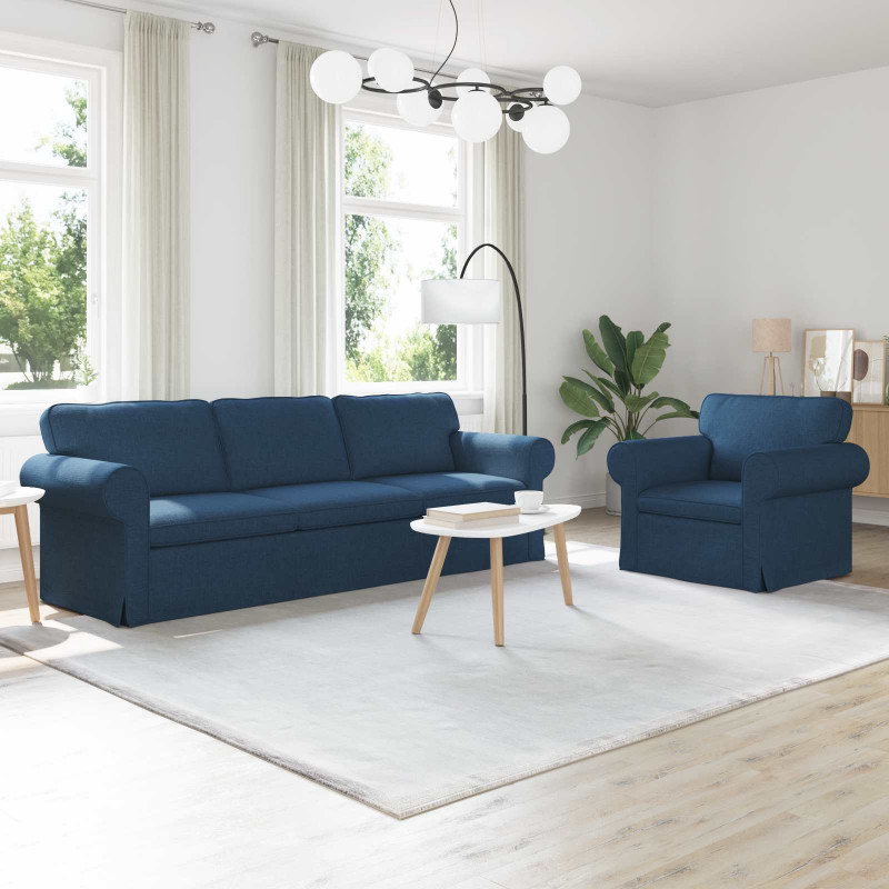 Zestaw Sof 2 pcs Niebieski 245 x 82 x 80 cm tkanina