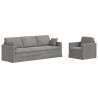 Zestaw Sof 2 pcs Jasnoszary 228 x 78 x 80 cm Aksamit