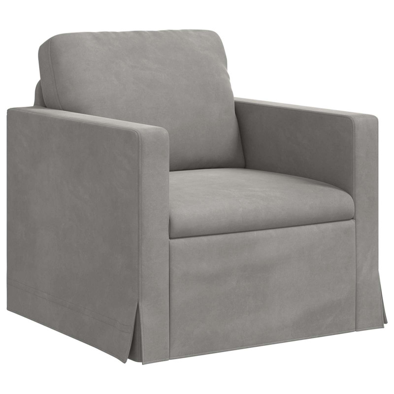 Zestaw Sof 2 pcs Jasnoszary 228 x 78 x 80 cm Aksamit