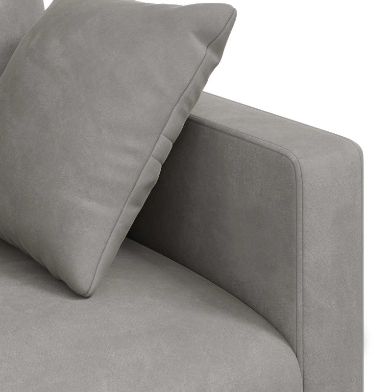 Zestaw Sof 2 pcs Jasnoszary 228 x 78 x 80 cm Aksamit