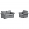 Zestaw Sof 2 pcs Jasnoszary 155 x 82 x 80 cm tkanina