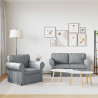 Zestaw Sof 2 pcs Jasnoszary 155 x 82 x 80 cm tkanina