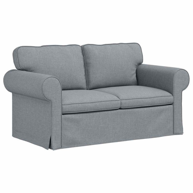Zestaw Sof 2 pcs Jasnoszary 155 x 82 x 80 cm tkanina