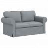 Zestaw Sof 2 pcs Jasnoszary 155 x 82 x 80 cm tkanina